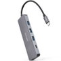 Nanocable Hub USB-C a 3xUSB 3.0 y 1xUSB-C Aluminio Gris 10 cm